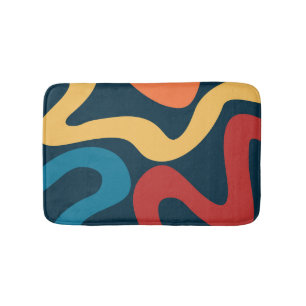 Colorful abstract waves bath mat