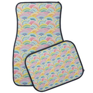 Colorful Abstract Waves Car Floor Mat