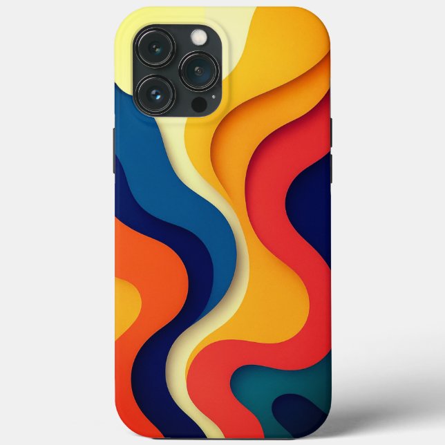 Colorful Abstract Waves Case-Mate iPhone Case (Back)