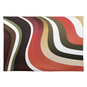 Colorful Abstract Waves Cloth Placemat