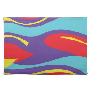 Colorful Abstract Waves Cloth Placemat