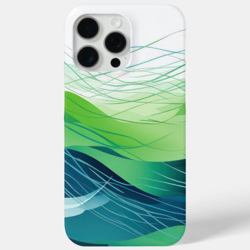 Colorful abstract waves design iPhone 15 pro max case