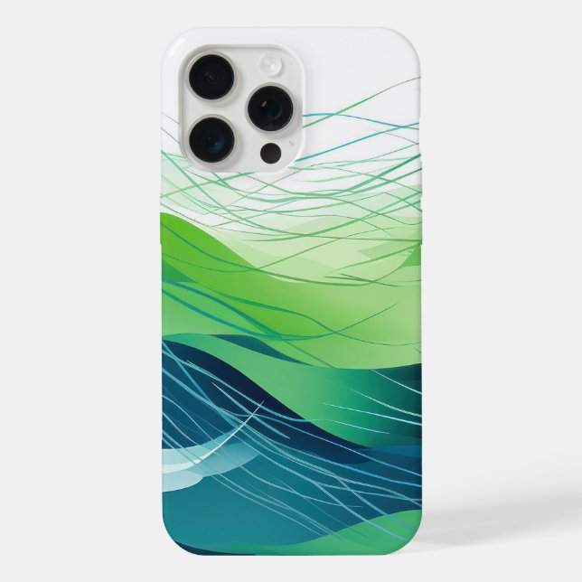Colorful abstract waves design iphone case (Back)