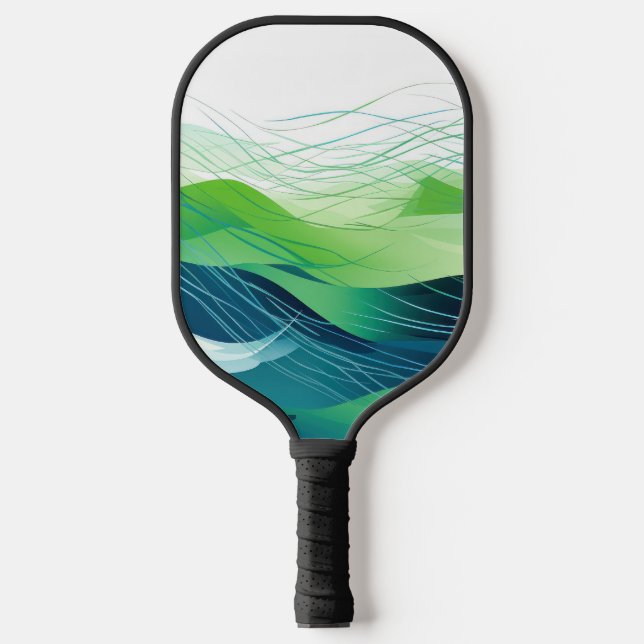 Colorful abstract waves design   pickleball paddle (Front)