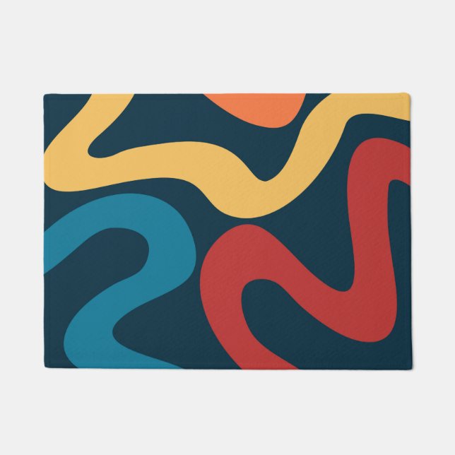 Colorful abstract waves doormat (Front)