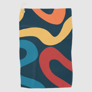 Colorful abstract waves golf towel