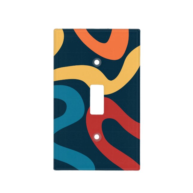 Colorful abstract waves light switch cover (Front)