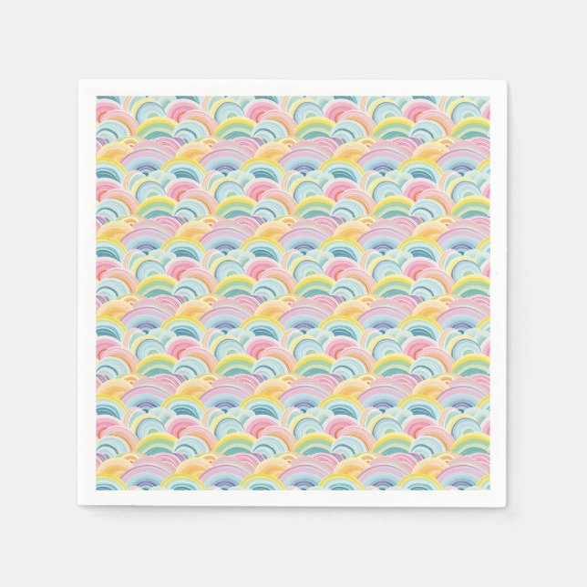 Colorful Abstract Waves Napkins (Front)