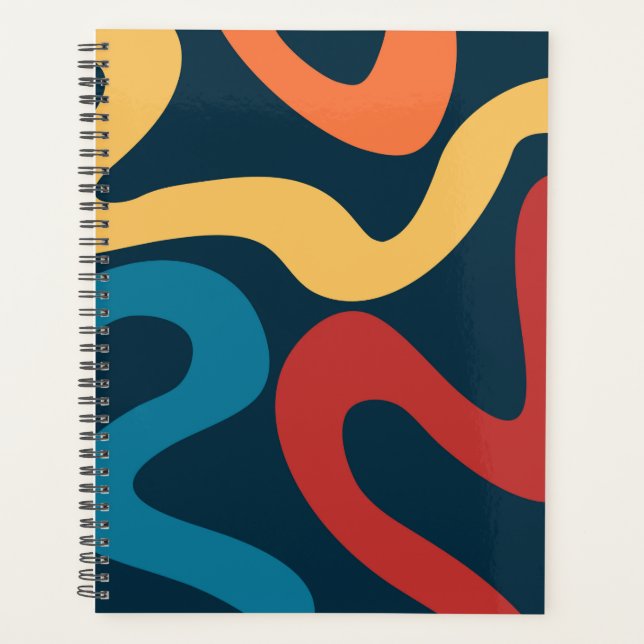 Colorful abstract waves planner (Front)
