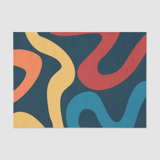 Colorful abstract waves tissue paper (Front)