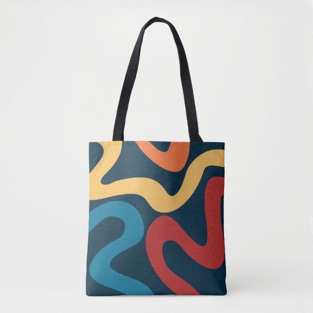 Colorful abstract waves tote bag (Front)