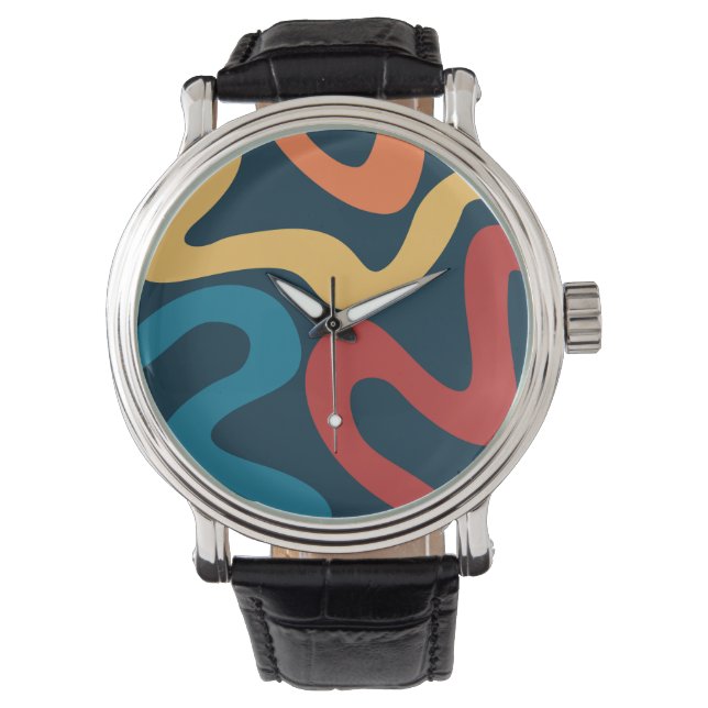 Colorful abstract waves watch (Front)
