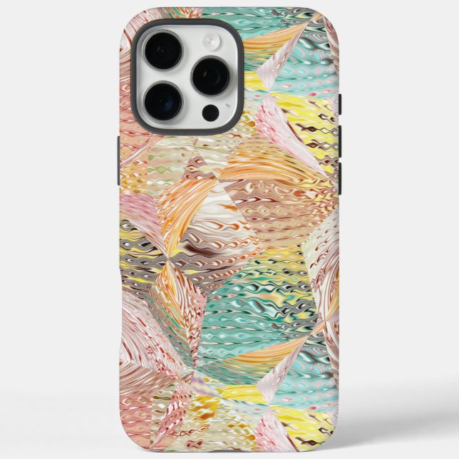 Colorful Abstract Wavy Geometric Pattern Case-Mate iPhone Case (Back)