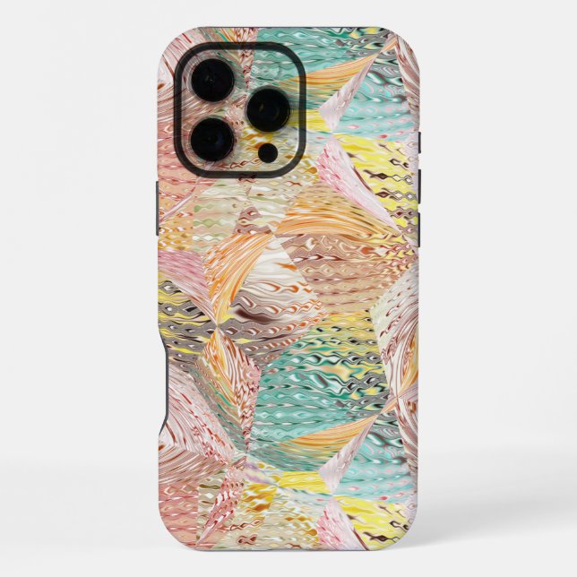 Colorful Abstract Wavy Geometric Pattern Iphone Case (Back)