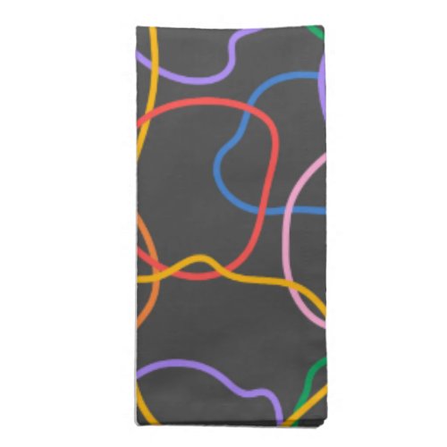 Colorful Abstract Wavy Lines Pattern Cloth Napkin