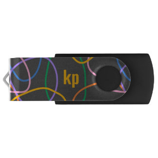 Colorful Abstract Wavy Lines Pattern Flash Drive