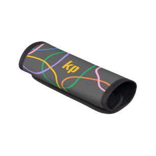 Colorful Abstract Wavy Lines Pattern Luggage Handle Wrap