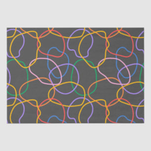 Colorful Abstract Wavy Lines Pattern Tissue Paper