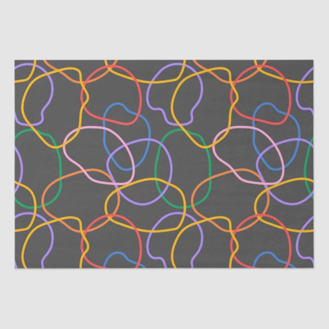 Colorful Abstract Wavy Lines Pattern Tissue Paper (Front)