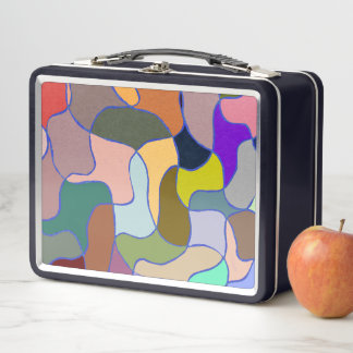Colorful Abstract Wavy Patter Metal lunch box