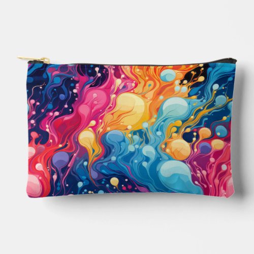 Colorful Abstract Wavy Pattern Accessory Pouch