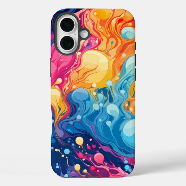 Colorful Abstract Wavy Pattern Case-Mate iPhone Case (Back)