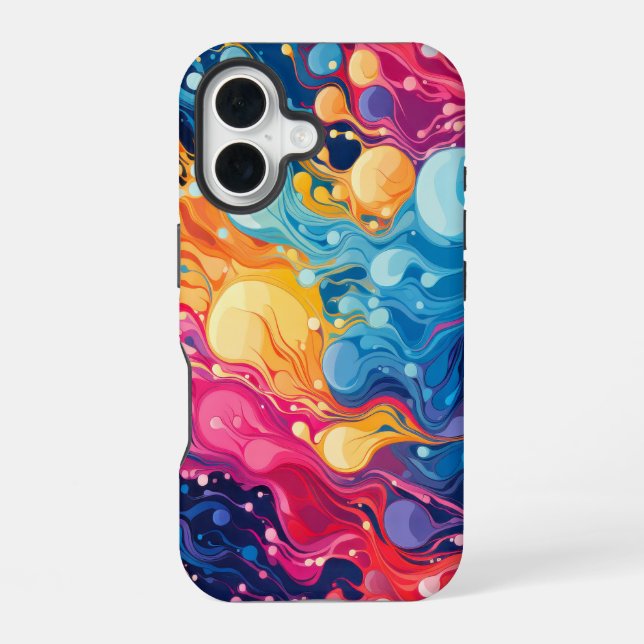 Colorful Abstract Wavy Pattern Iphone Case (Back)