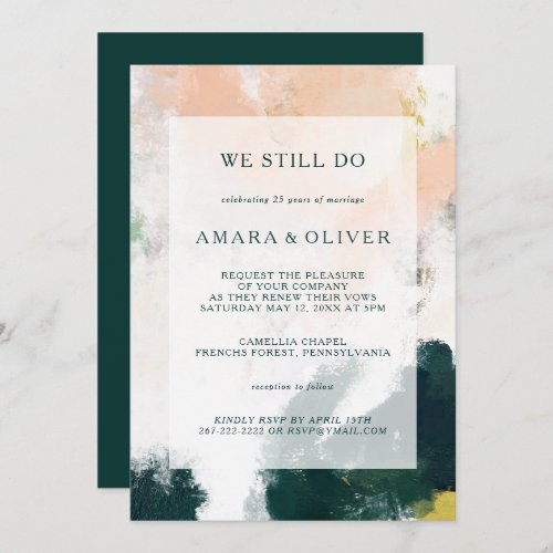 Colorful Abstract We Still Do Vow Renewal Invitation