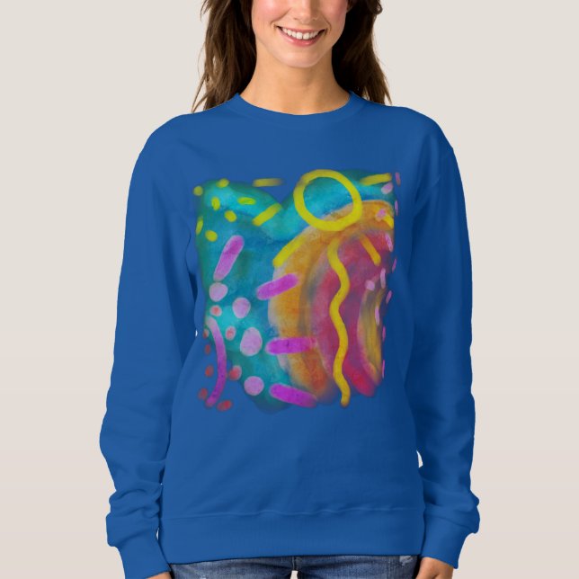 Colorful Abstract Wearable Art Sweatshirt (Front)