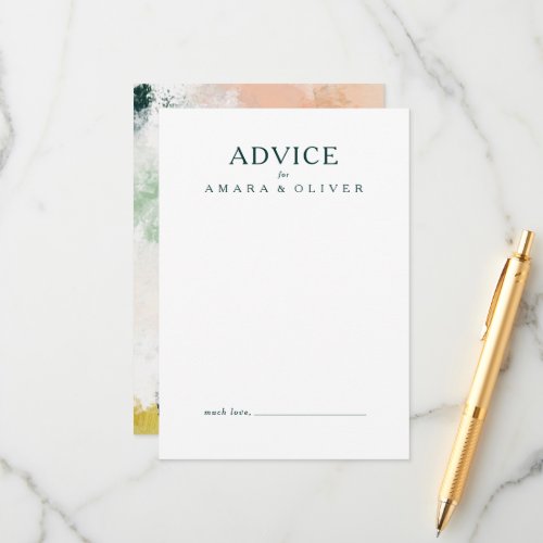 Colorful Abstract Wedding Advice Card