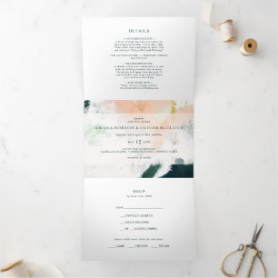 Colorful Abstract Wedding All In One Tri-fold