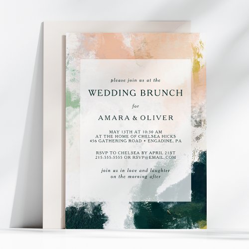 Colorful Abstract Wedding Brunch Invitation