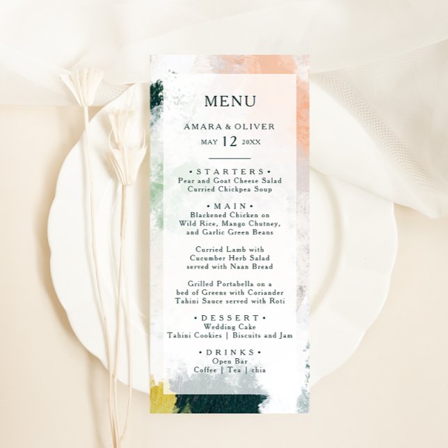 Colorful Abstract Wedding Dinner Menu (Creator Uploaded)