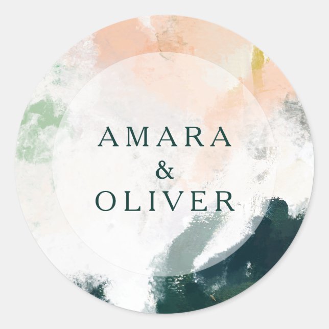 Colorful Abstract Wedding Envelope Seals (Front)