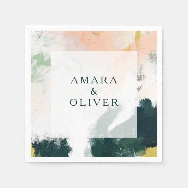 Colorful Abstract Wedding Napkins (Front)