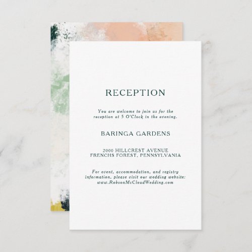 Colorful Abstract Wedding Reception Card