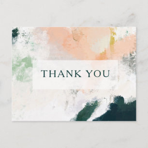 Colorful Abstract Wedding Thank You Postcard