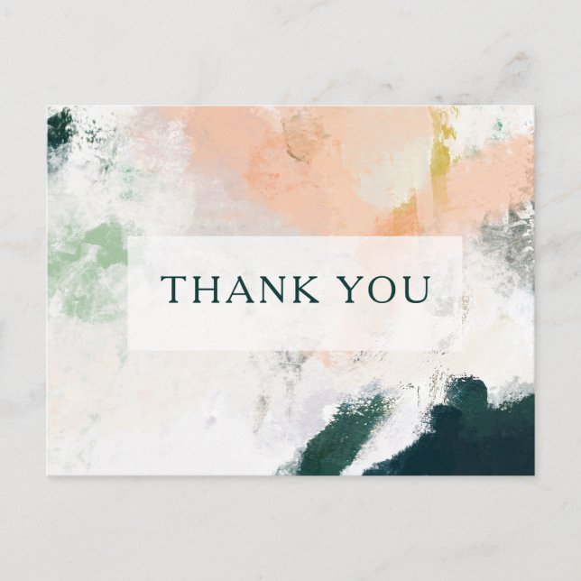 Colorful Abstract Wedding Thank You Postcard (Front)