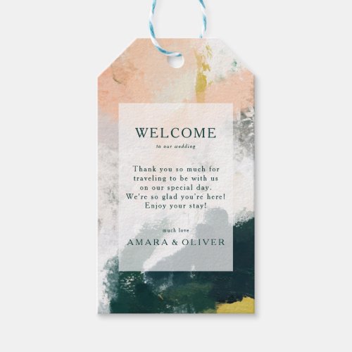 Colorful Abstract Wedding Welcome Gift Tags