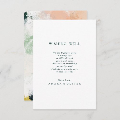 Colorful Abstract Wedding Wishing Well Card