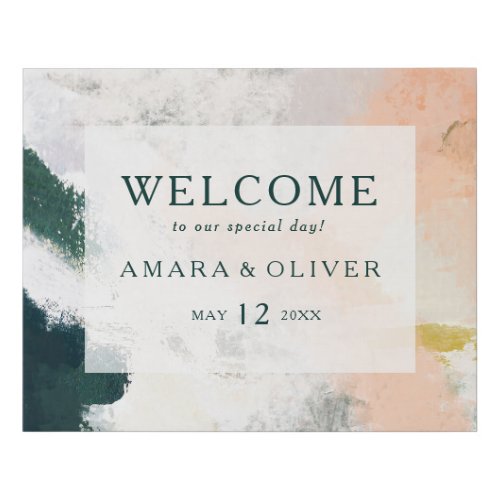 Colorful Abstract Welcome Faux Canvas Print