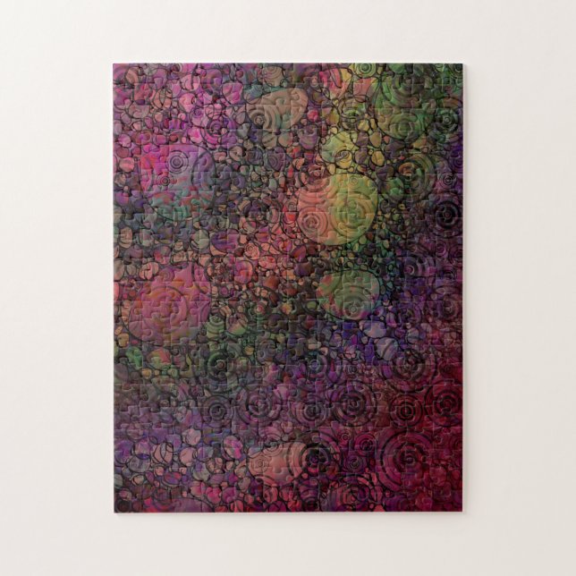 Colorful Abstract with Black & Grungy Circles Jigsaw Puzzle (Vertical)