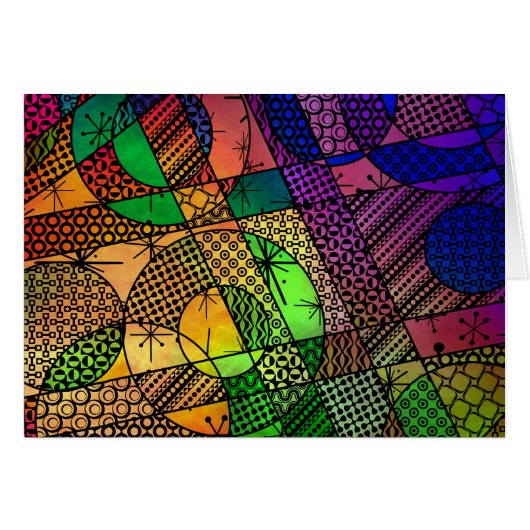 Colorful Abstract with Textures & Patterns Cards (Front Horizontal)