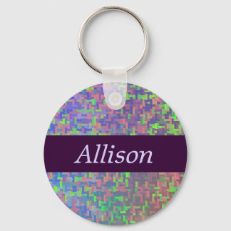 Colorful Abstract With Your Name Keychain