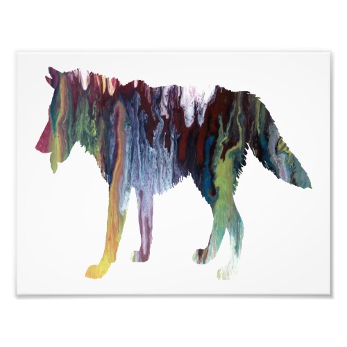 Colorful abstract Wolf silhouette Photo Print