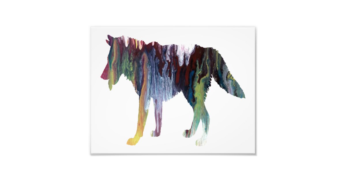 Colorful Abstract Wolf Silhouette Photo Print Zazzle Com