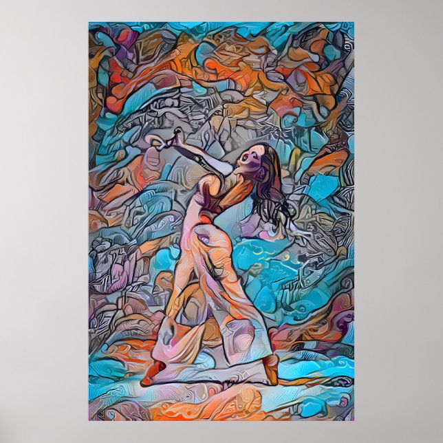 Colorful Abstract Woman Dancing Poster (Front)
