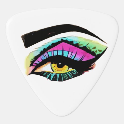 Colorful Abstract Womans Eye Original Makeup Art Guitar Pick