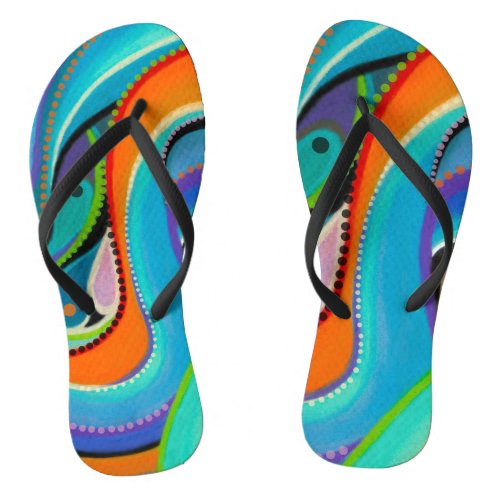 Colorful Abstract Womens Racerback tank top Flip Flops