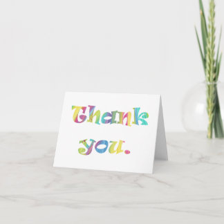 Colorful Abstract Words Thank you Cards
